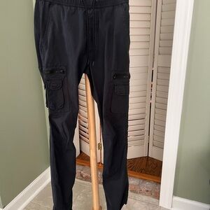 PacSun Navy Cargo Pants Elastic Cuffs Tapered Design